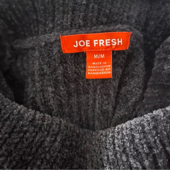 Joe Fresh Closed Cowl Neck Chunky Knit Sweater Size Medium Black - Picture 9 of 9